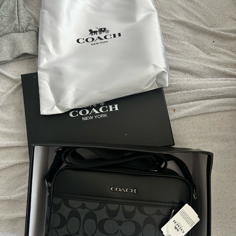 Coach Black and Gray Men's Messenger Bag - Picture 1 of 1